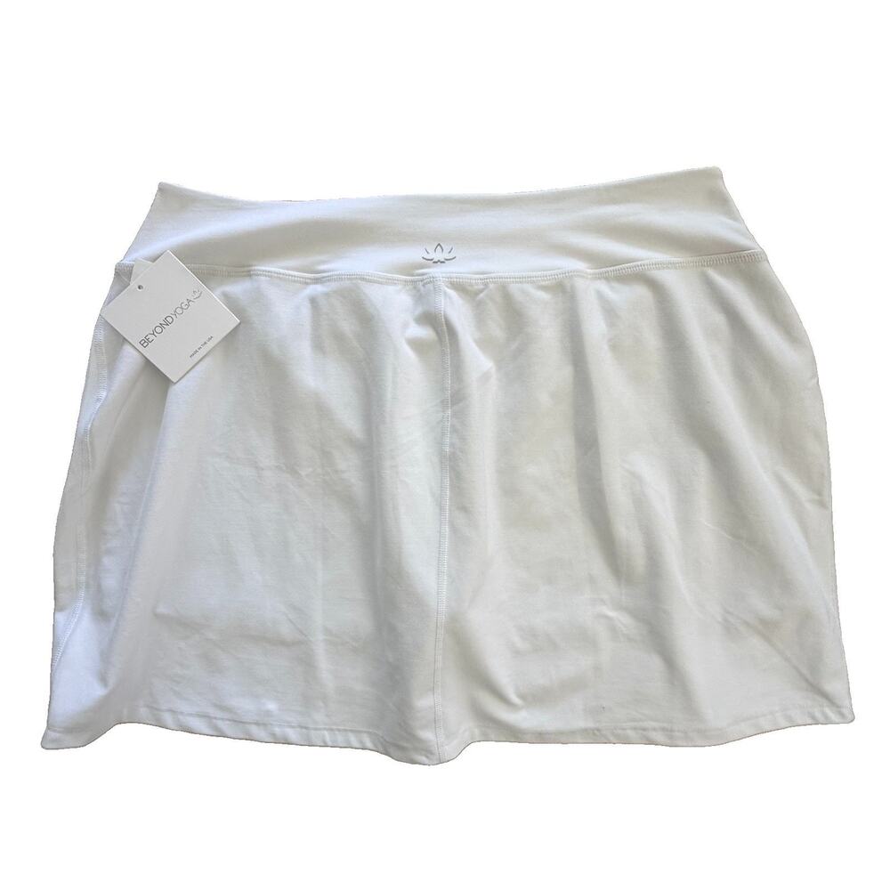New Beyond Yoga Spacedye Move It High Waist Skort Skirt White 3X NWT SD5059P
